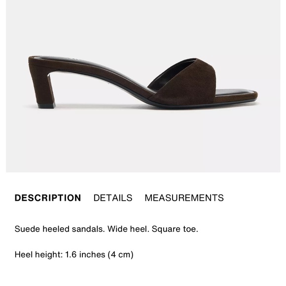 Zara NWT 100% genuine leather brown heeled open toe sandals - Picture 3 of 6